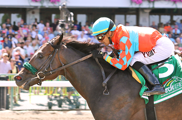 Name Changer wins the 2018 Monmouth Cup