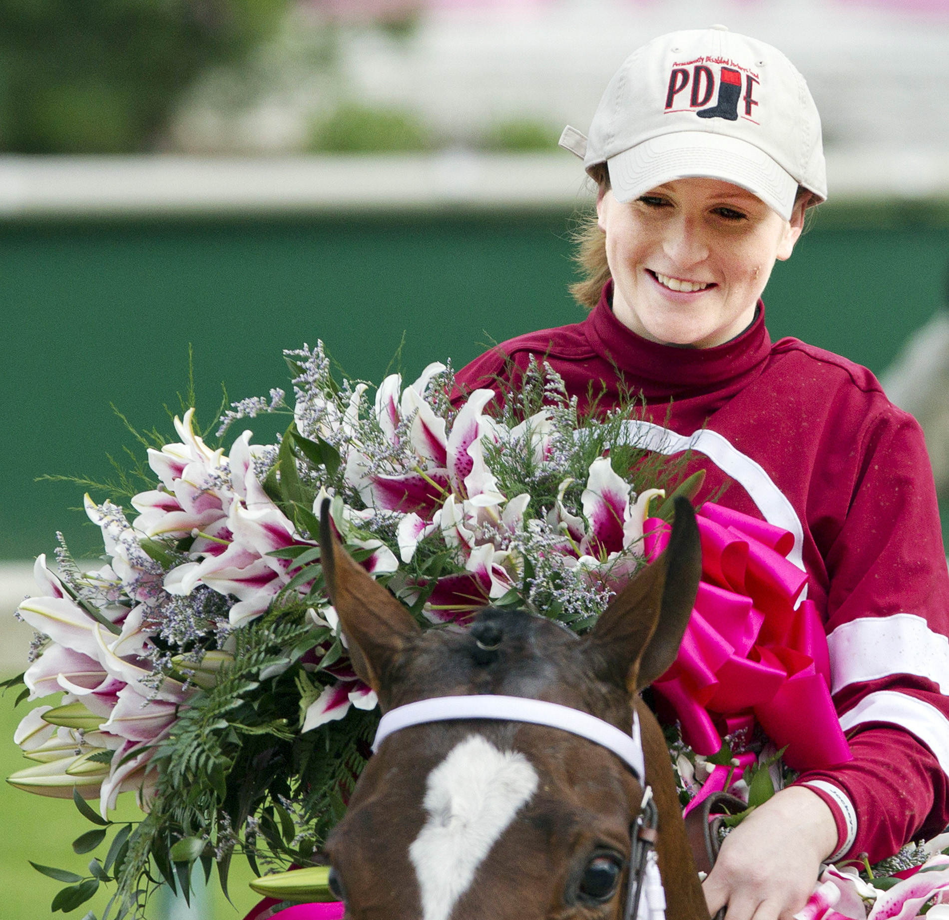 Rosie Napravnik with Untapable after the Kentucky Oaks