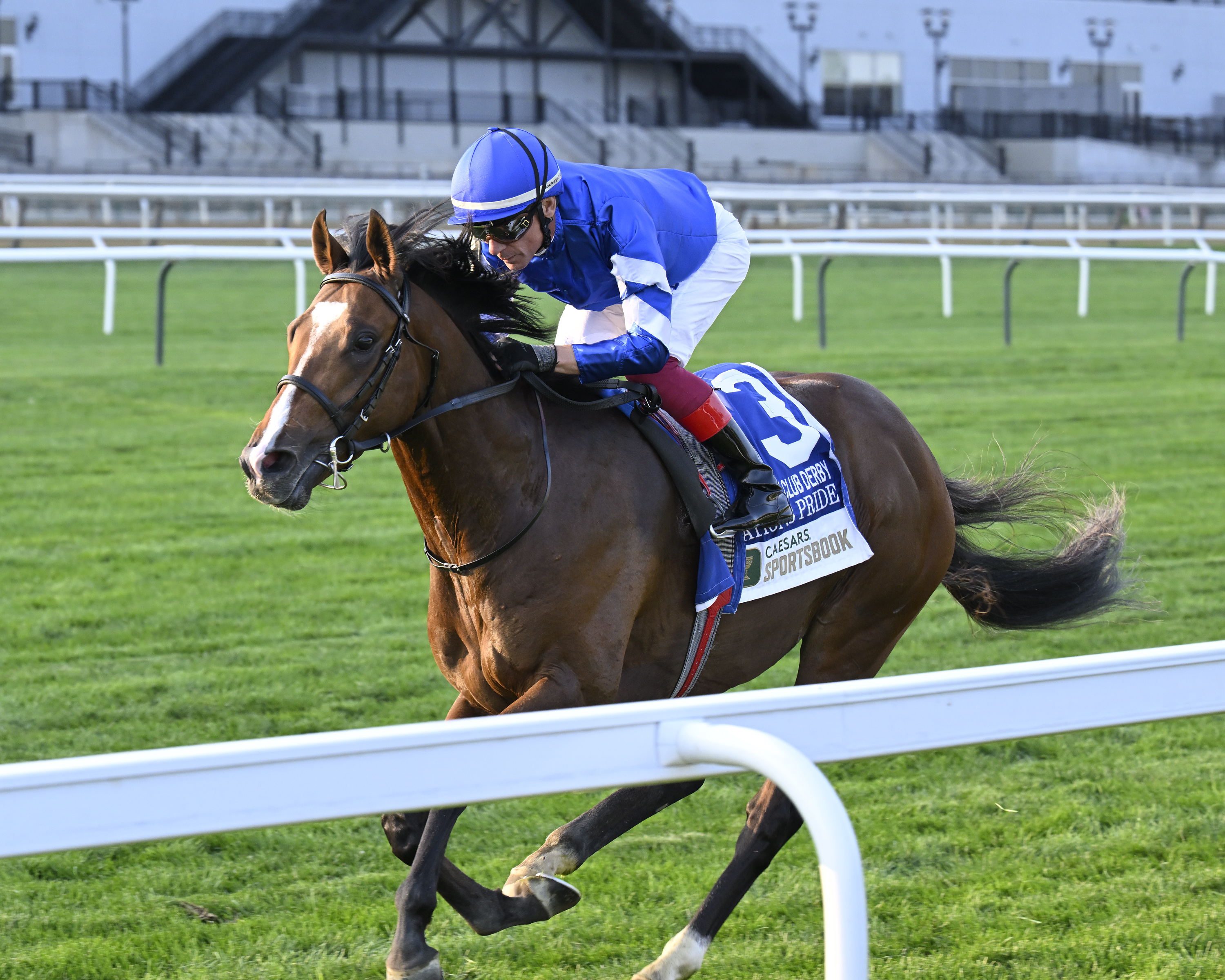 Nations Pride wins the Jockey Club Derby at Aqueduct Sept 17 2022