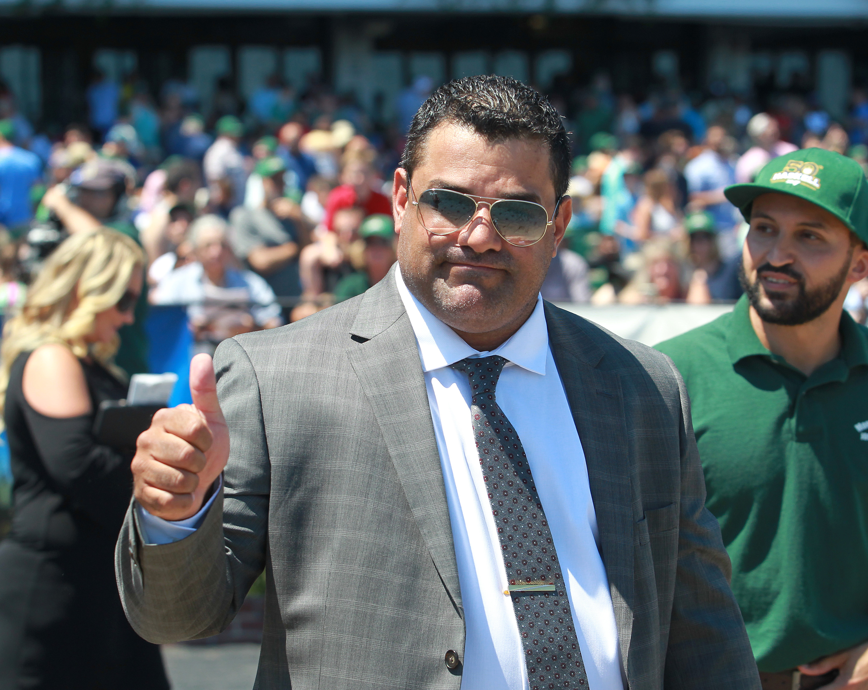 Trainer Jorge Navarro after the 2017 Monmouth Cup