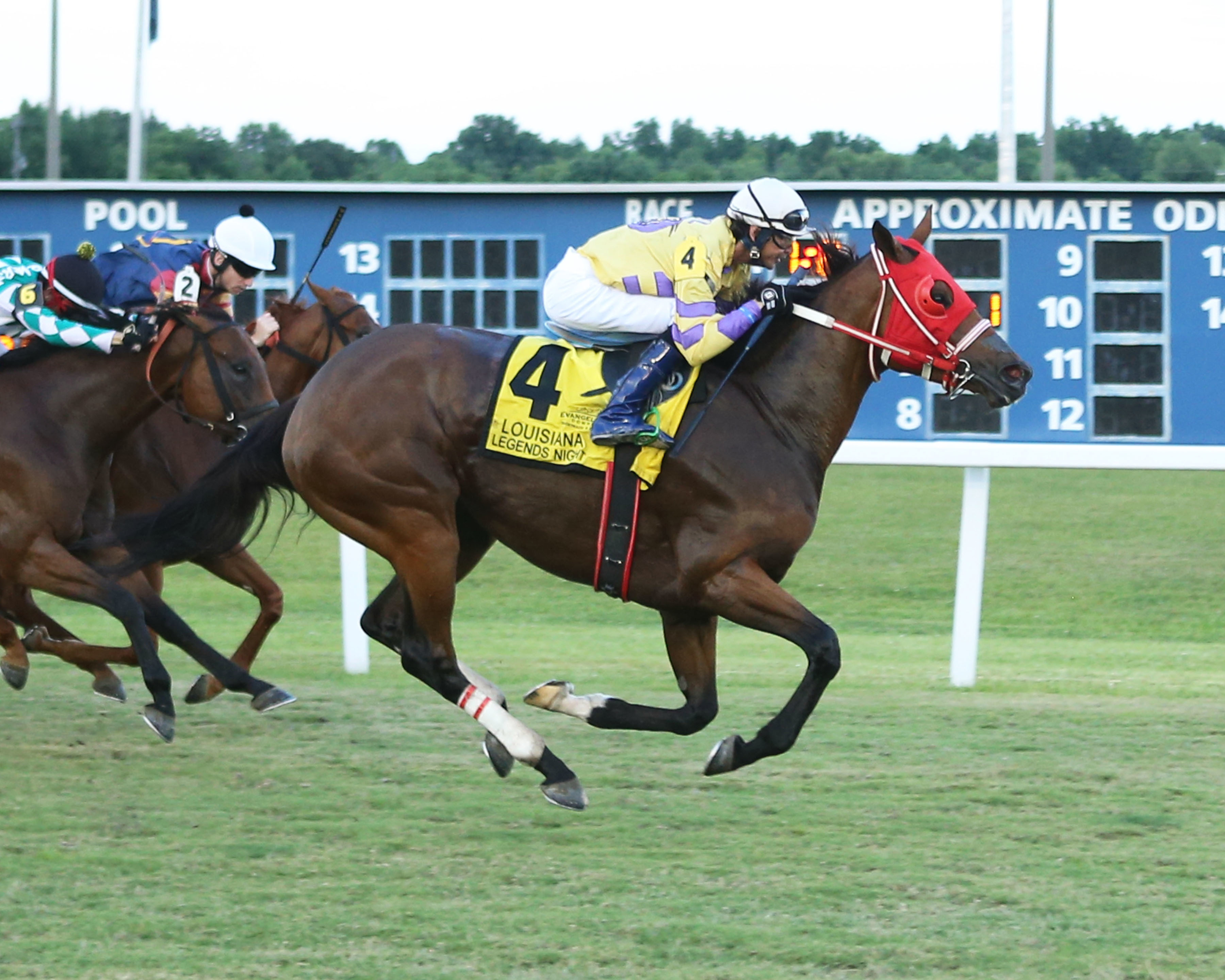 Net a Bear wins the Louisiana Legends Turf Distaff Stakes at Evangeline on June 4 2022