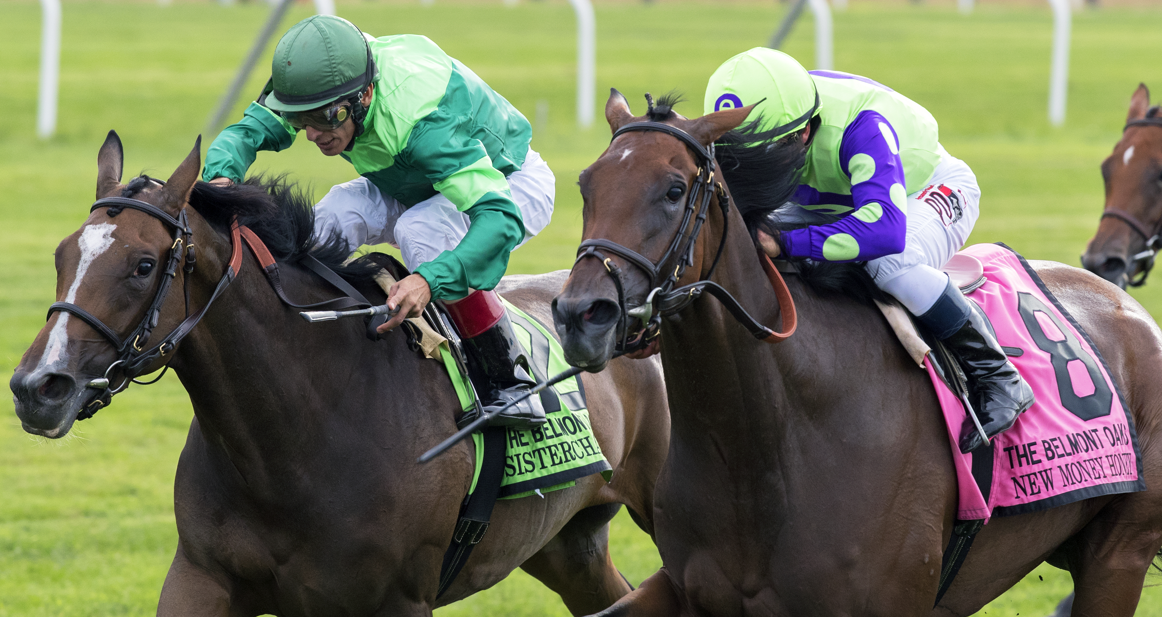 New Money Honey wins the Belmont Oaks