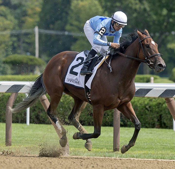 Newly Minted wins the 2019 Fleet Indian Stakes at Saratoga Race Course