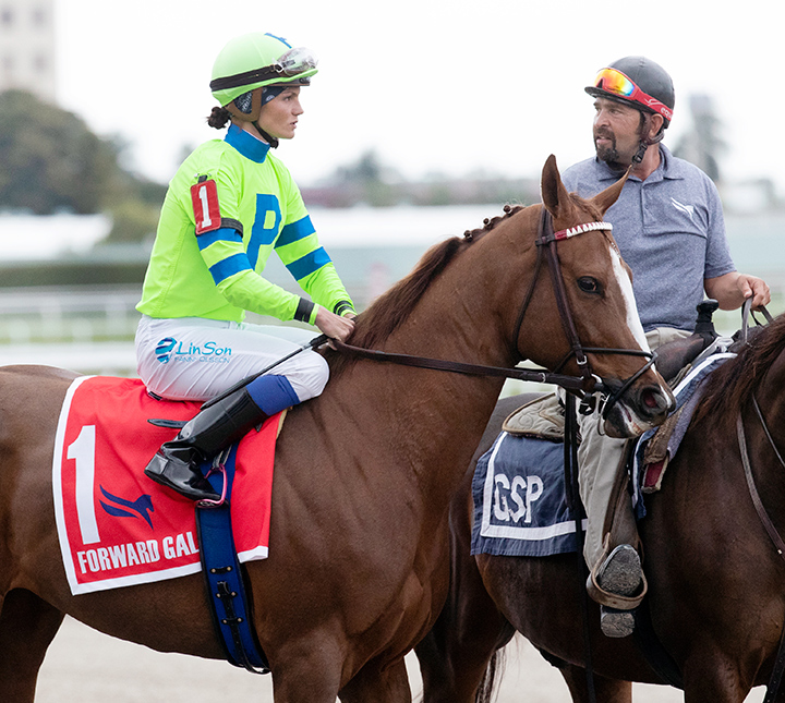 Nikki and Papa at the Forward Gal Stakes at Gulfstream Park