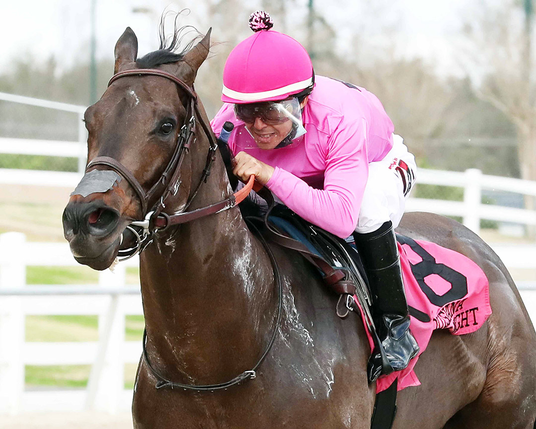 No Parole wins the 2021 Louisiana-bred Premier Sprint Stakes at Delta Downs