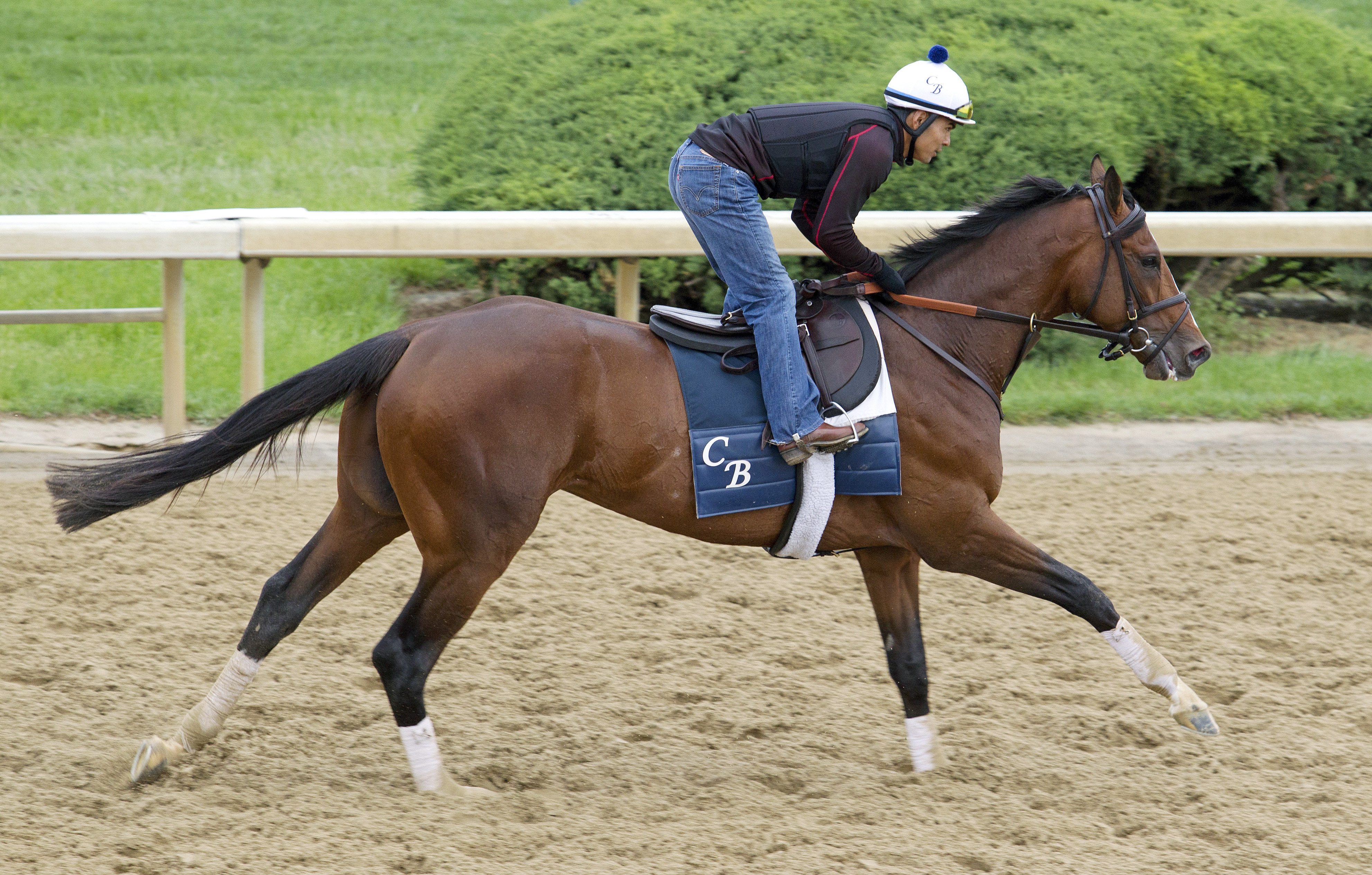 Normandy Invasion trains at Churchill Downs on April 30