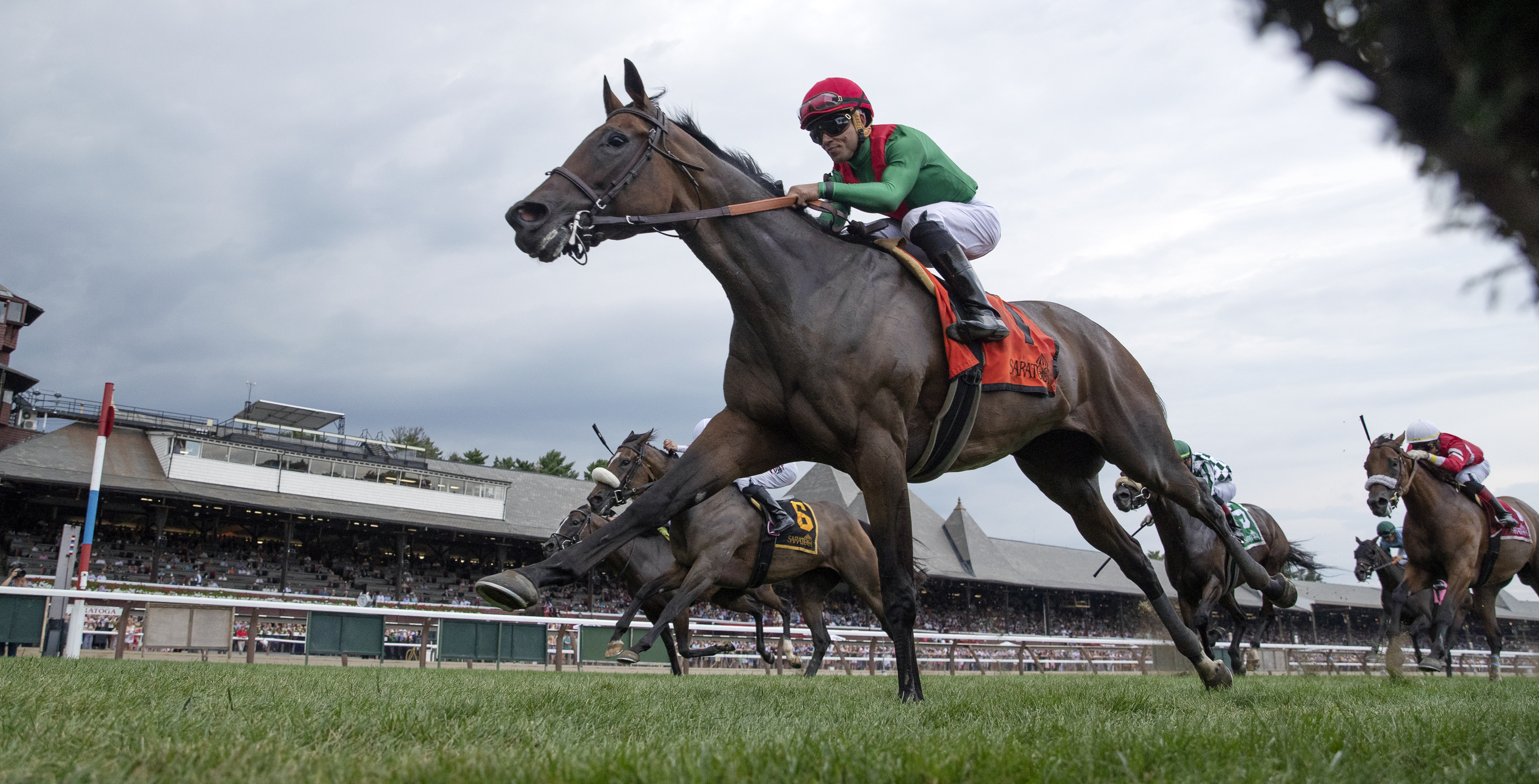 Oleksandra and Joel Rosario win the Smart N Fancy at Saratoga 8-17-2019.BL