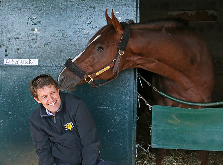 Trainer Dan Hendricks with Om in 2018