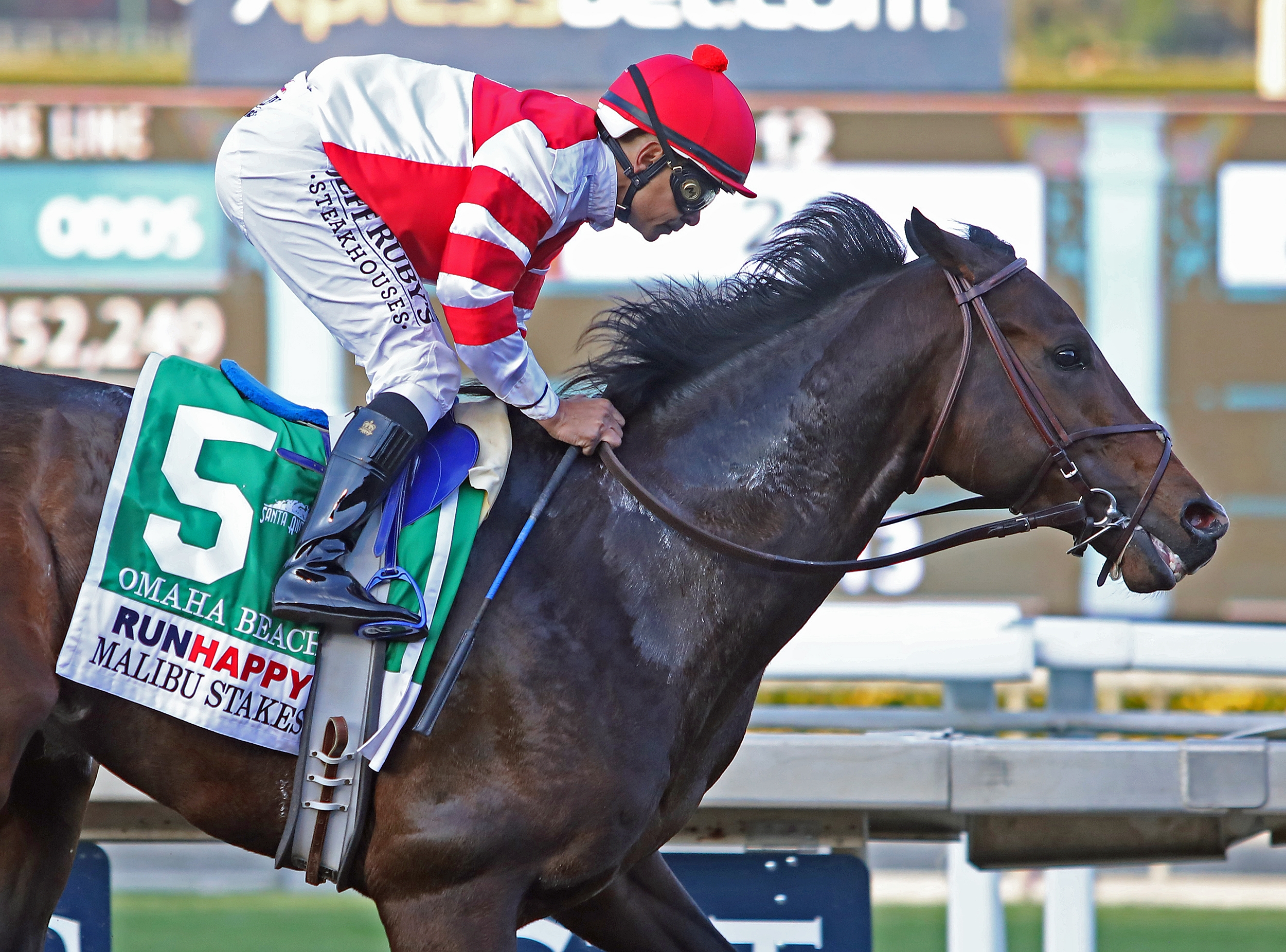 Omaha Beach wins the 2019 Malibu Stakes
