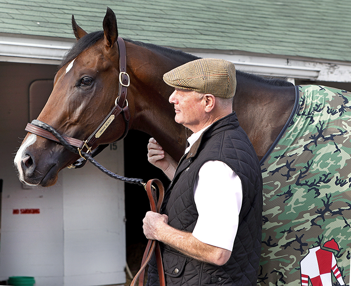 Omaha Beach with trainer Richard Mandella at Churchill Downs