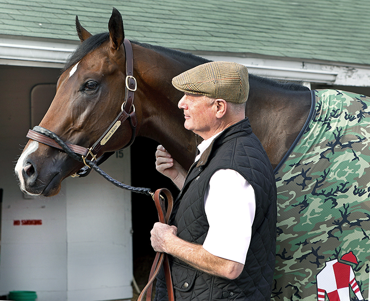 Omaha Beach with trainer Richard Mandella at Churchill Downs