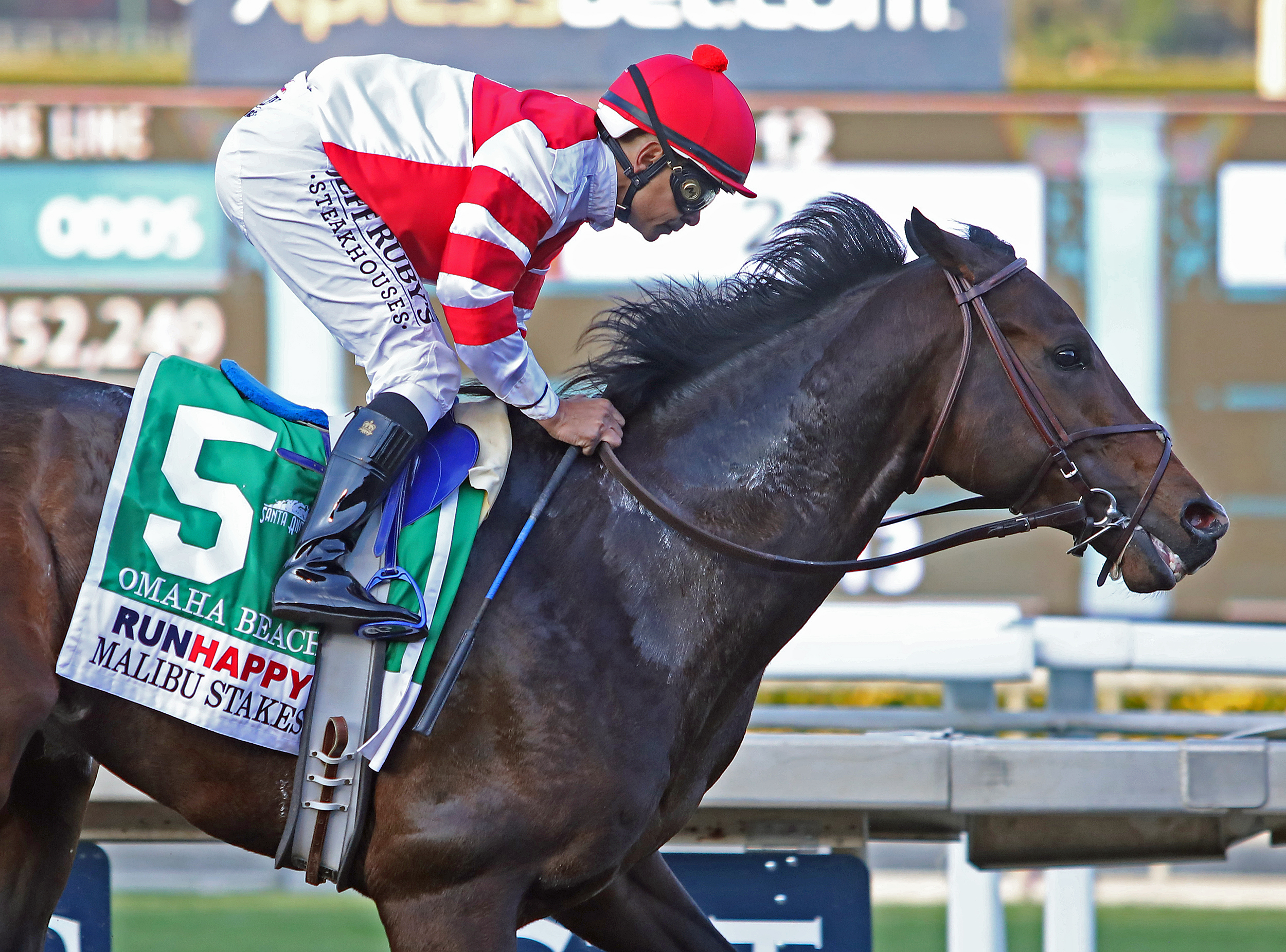 Omaha Beach wins the 2019 Malibu Stakes