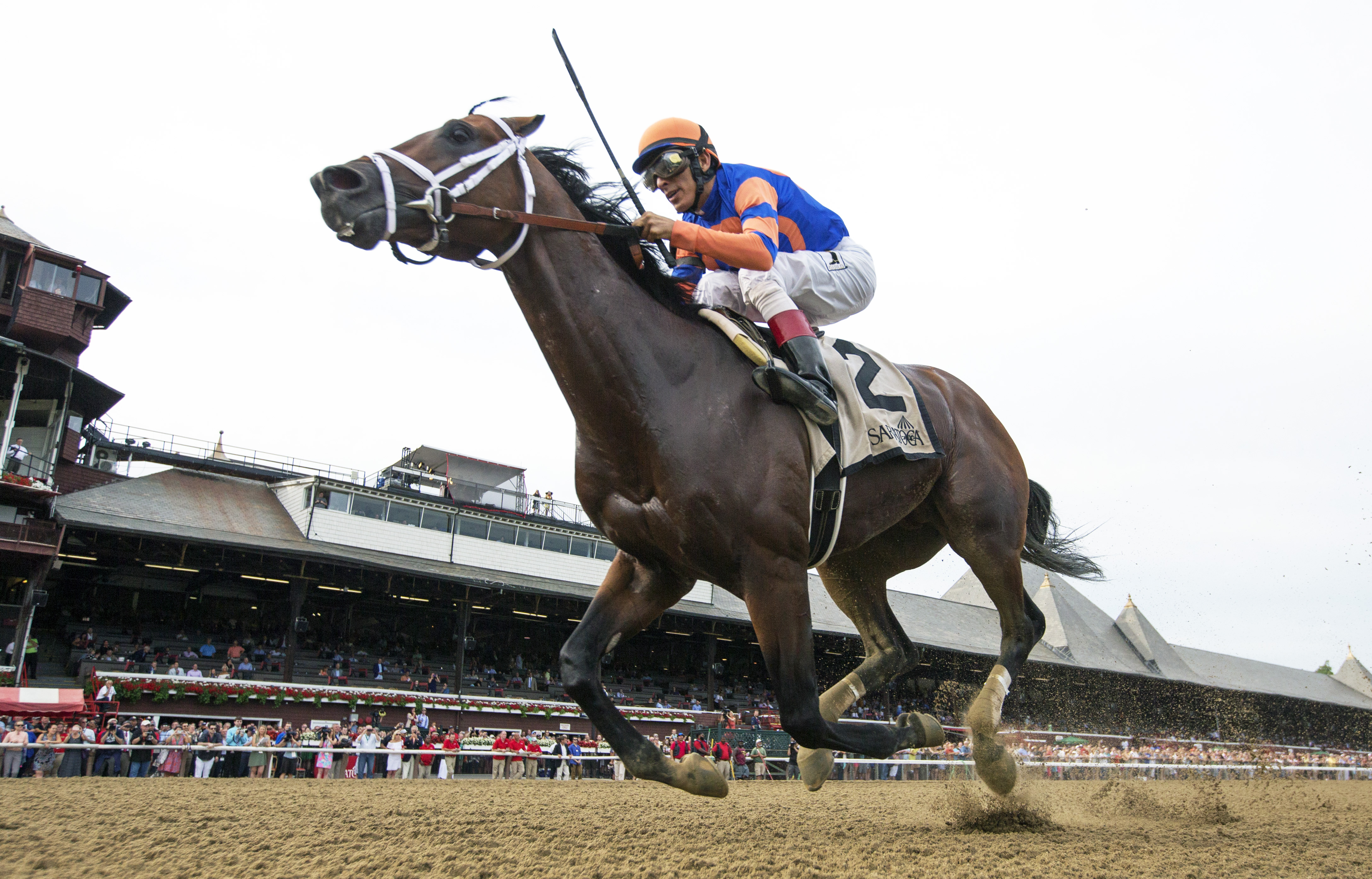 Outplay wins the Curlin Stakes at Saratoga on July 28, 2017.