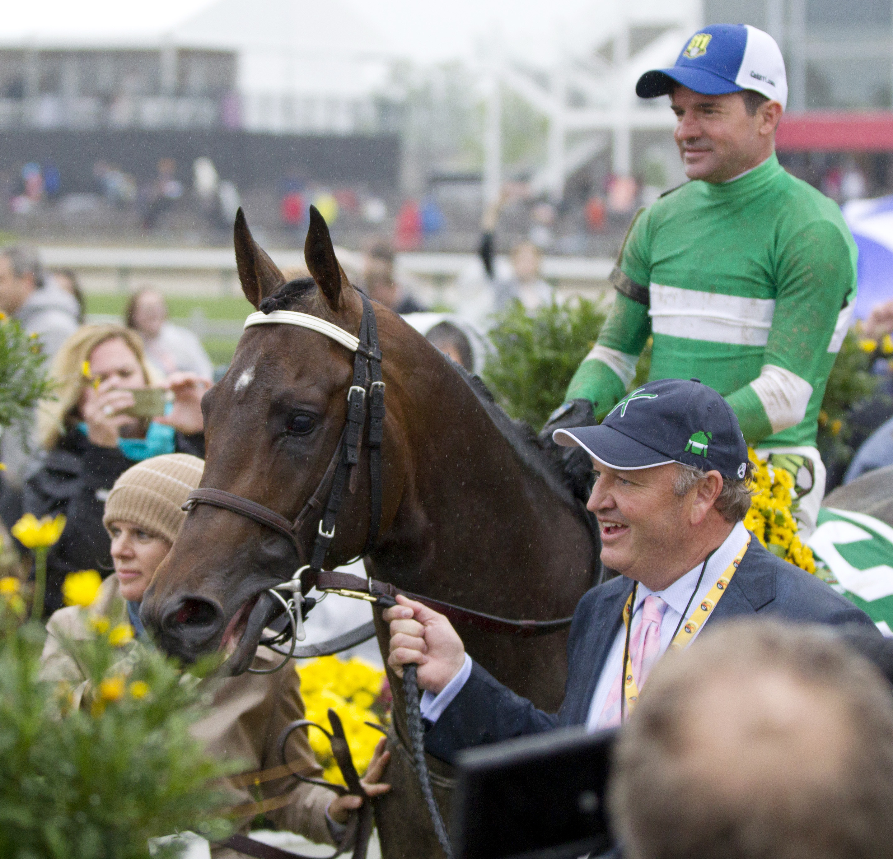 Exaggerator with owner Matt Bryan at the Preakness