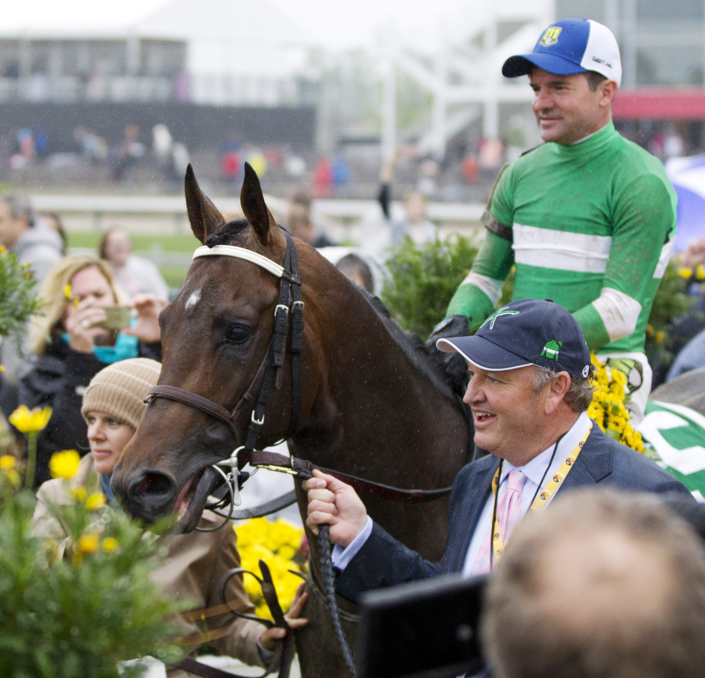 Exaggerator with owner Matt Bryan at the Preakness