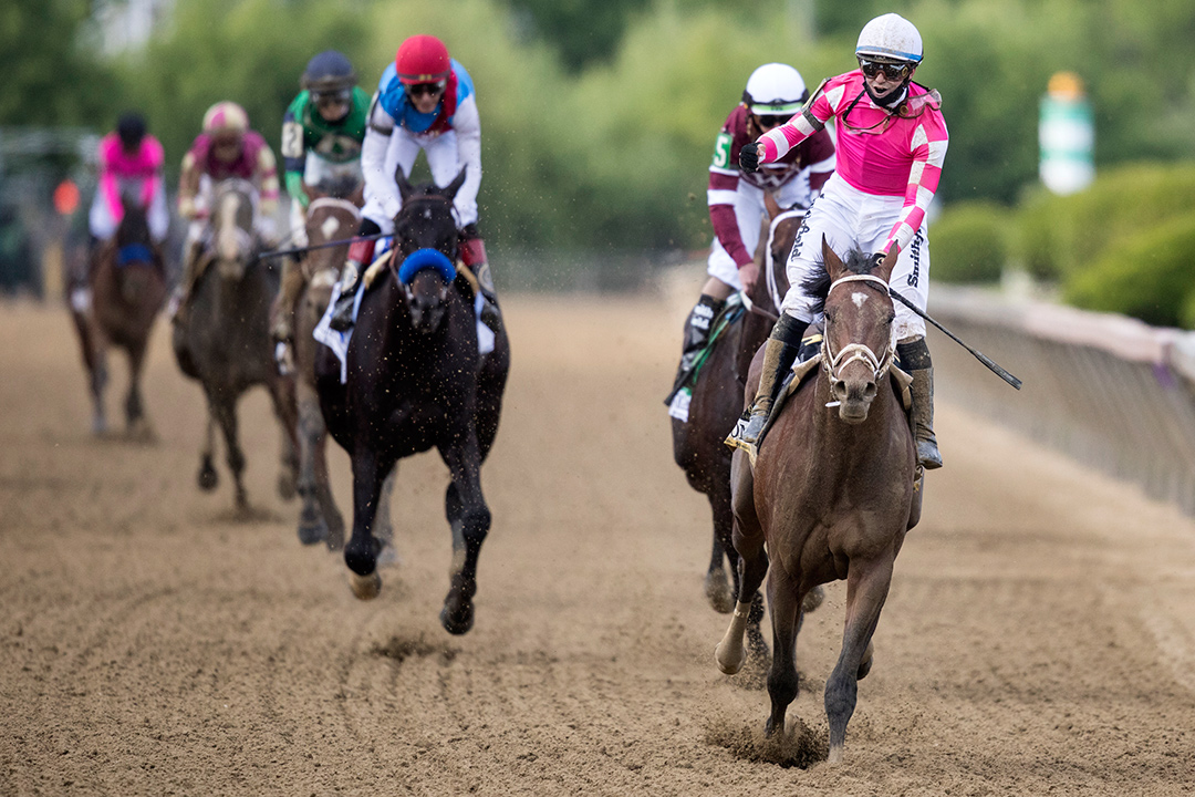 Rombauer wins the 2021 Preakness Stakes at Pimlico Race Course