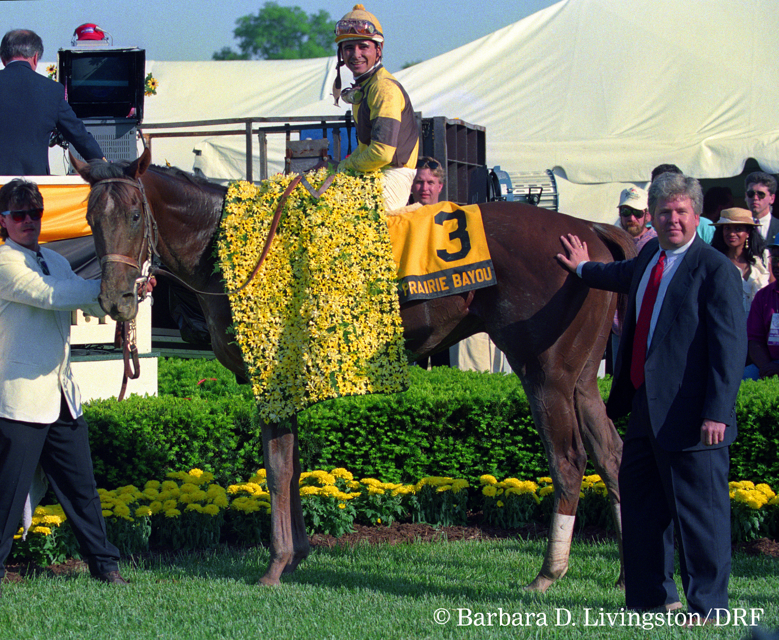 Tom Bohannan and Prairie Bayou at the 1993 Preakness