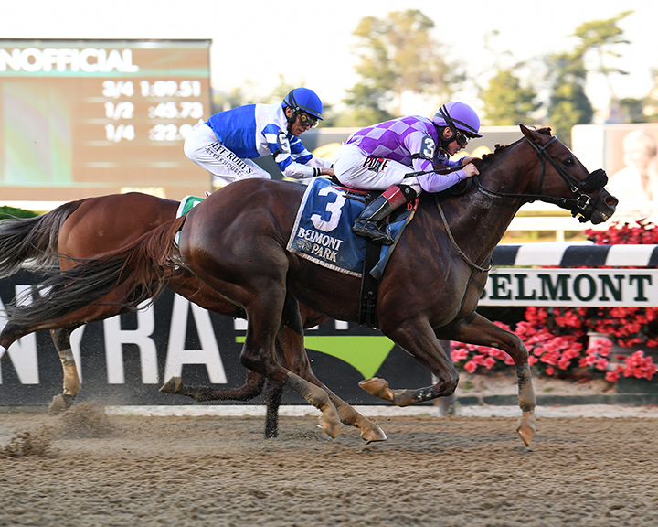 Pat On the Back wins the 2019 Kelso Handicap at Belmont Park