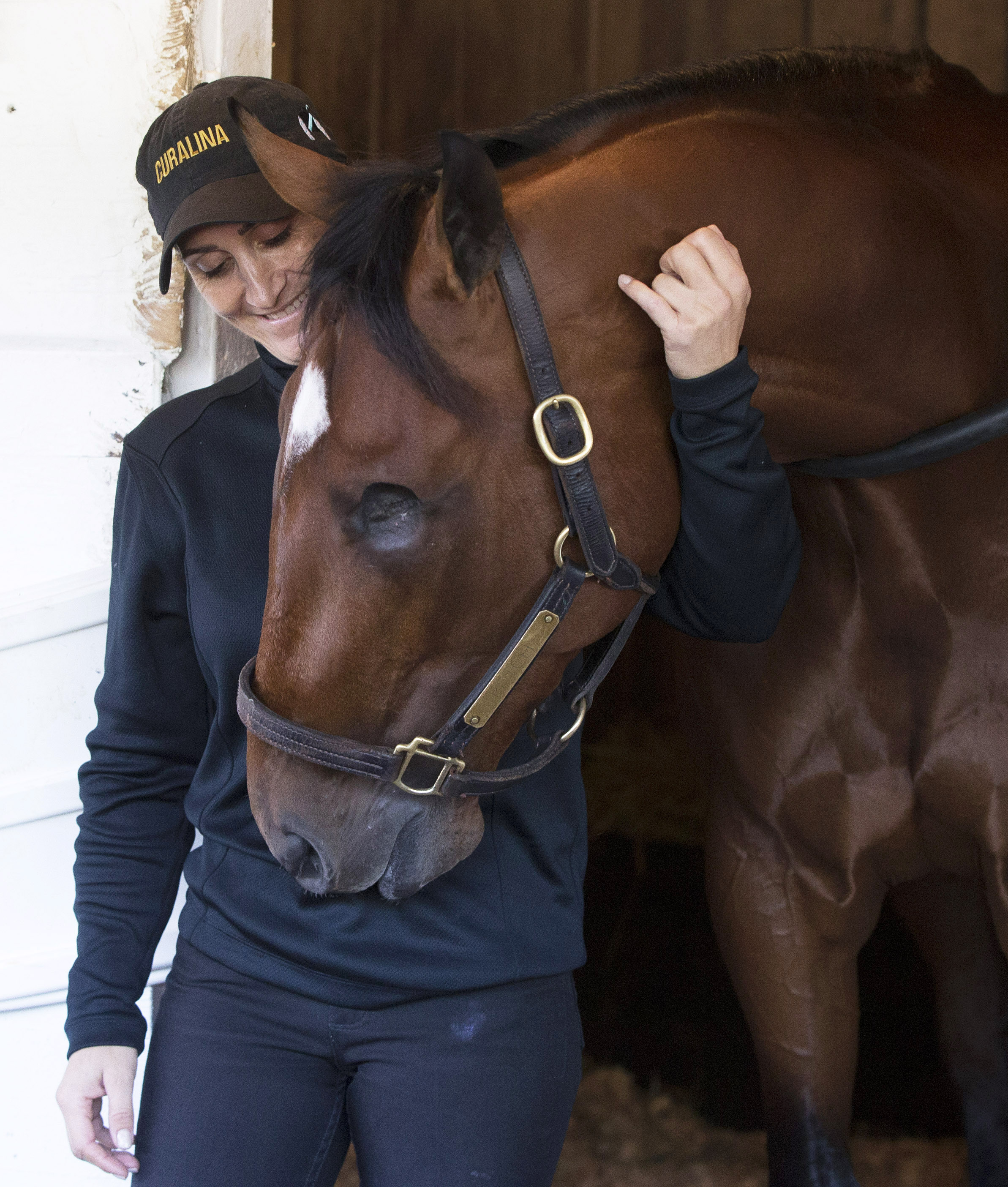 Patch with exercise rider Isabelle Bourez