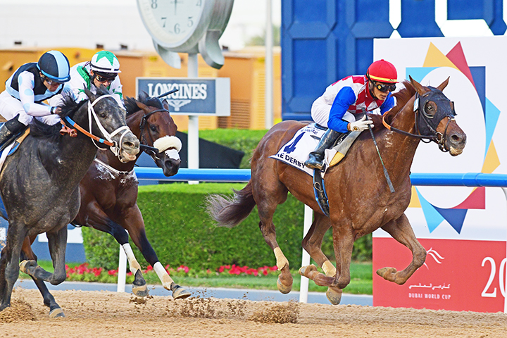 Plus Que Parfait wins the United Arab Emirates Derby