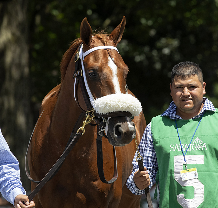 Point of Honor at the Coaching Club American Oaks at Saratoga Race Course