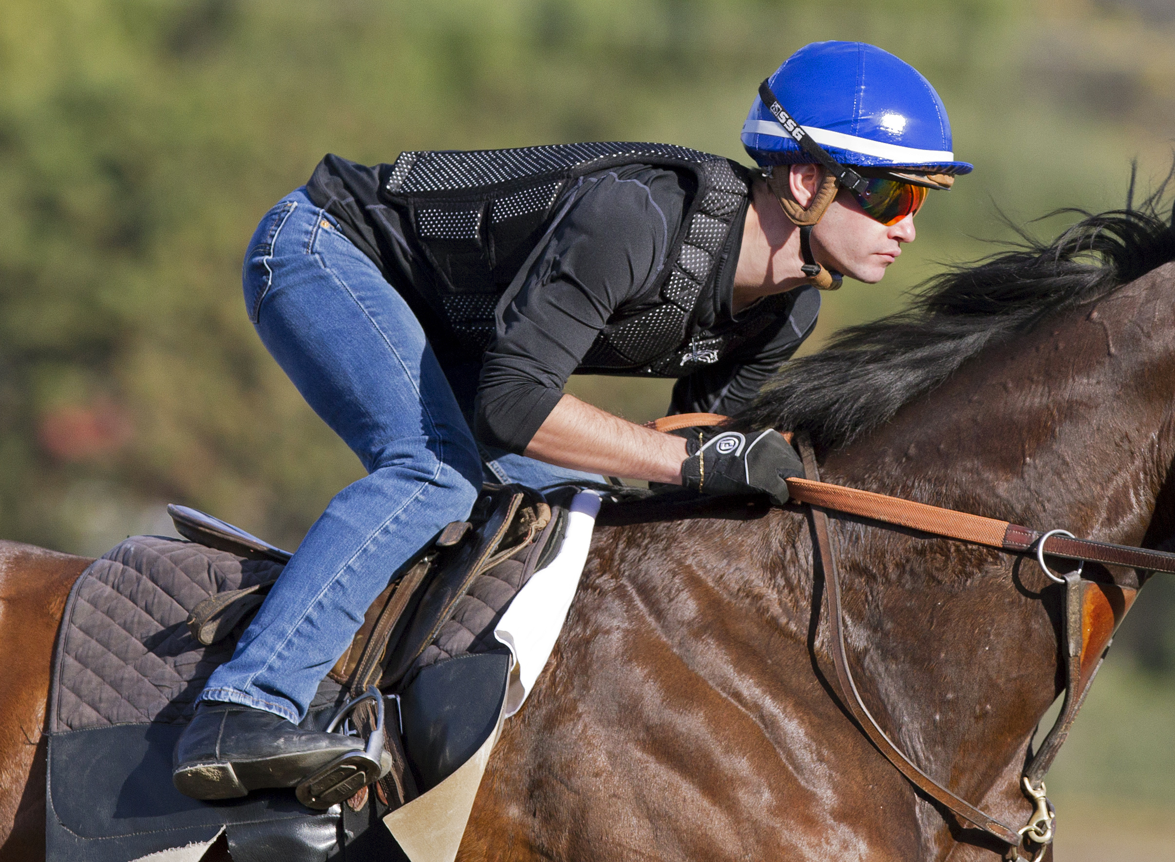 Flavien Prat works a horse on Dec. 5