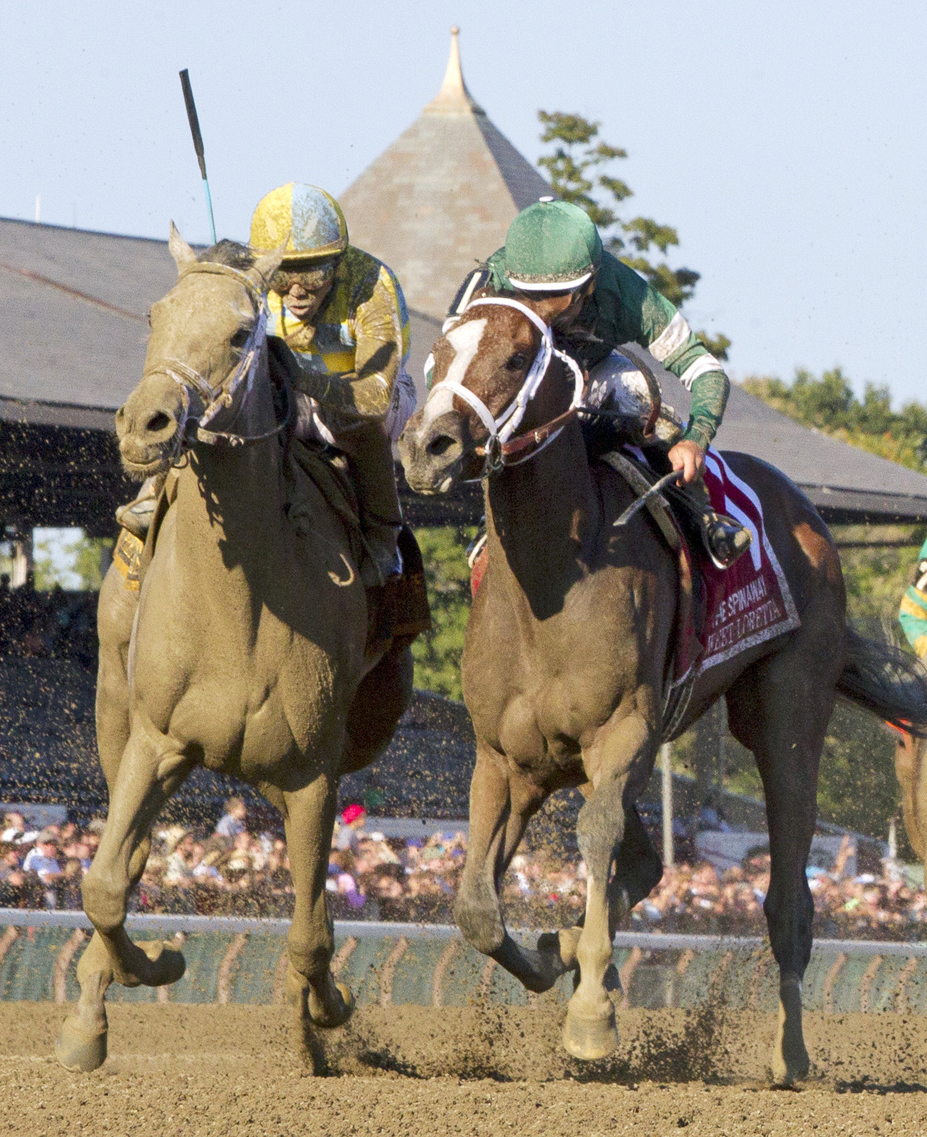 Sweet Loretta dead heats with Pretty City Dancer in the Spinaway