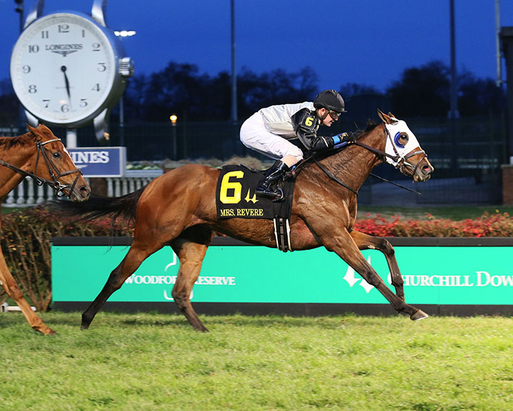 Princess Warrior wins the Mrs. Revere Stakes