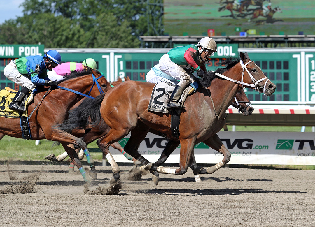 Princess Georgia wins the 2021 Spruce Fir Handicap at Monmouth Park