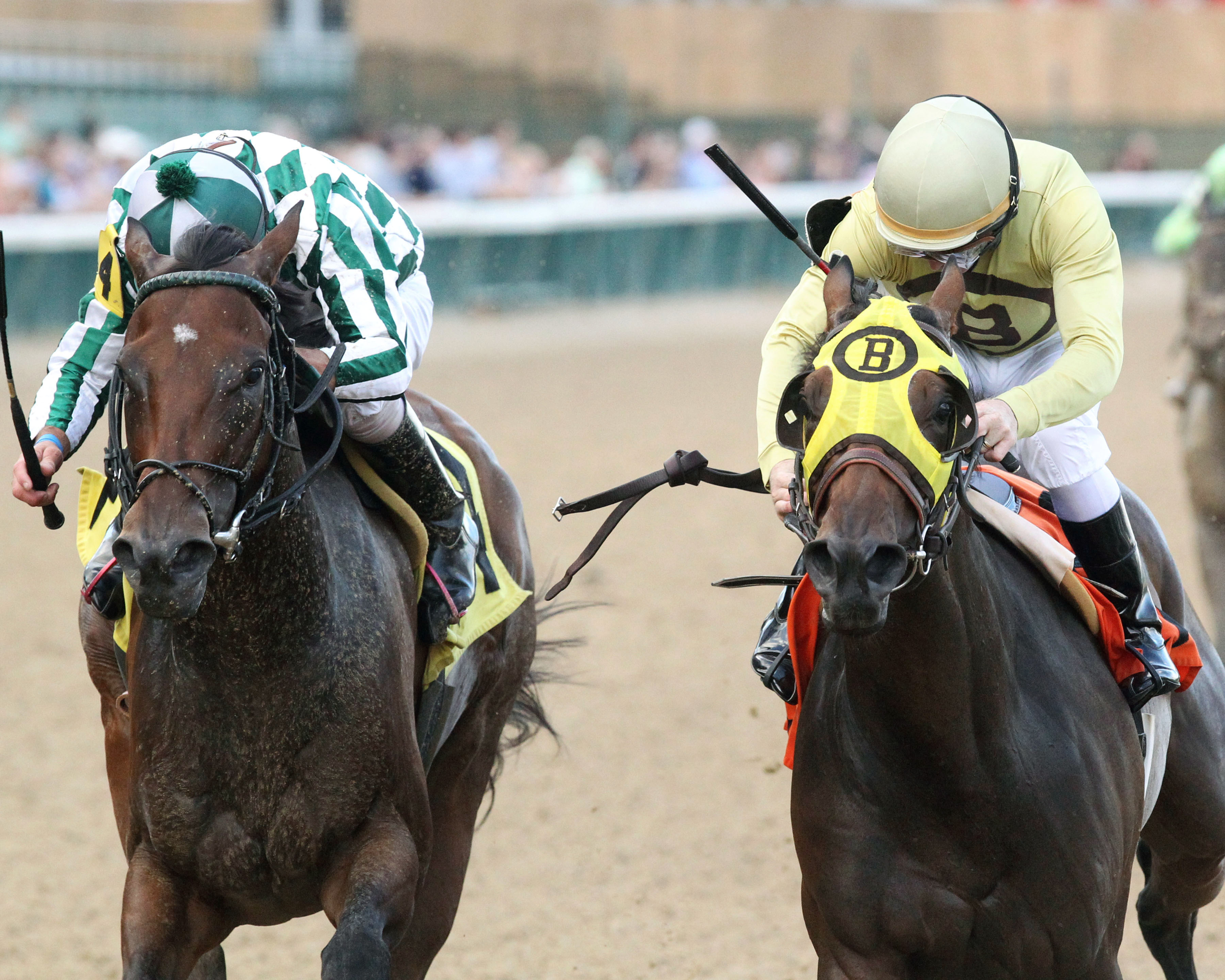 Mines and Magic finishes second in a June 29 allowance race