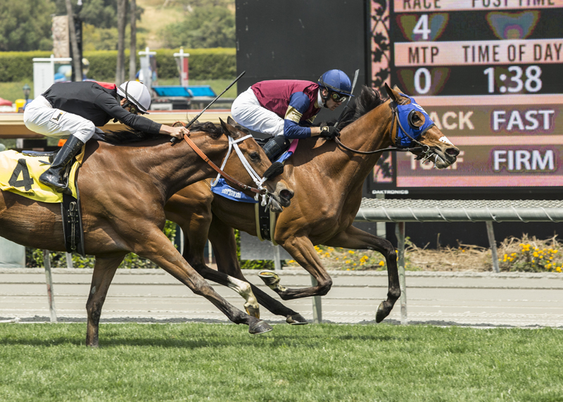 Queen Blossom wins 2018 Santa Barbara Stakes