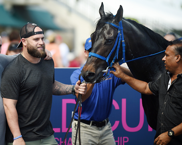 Mike Napoli with Queens Bird in February