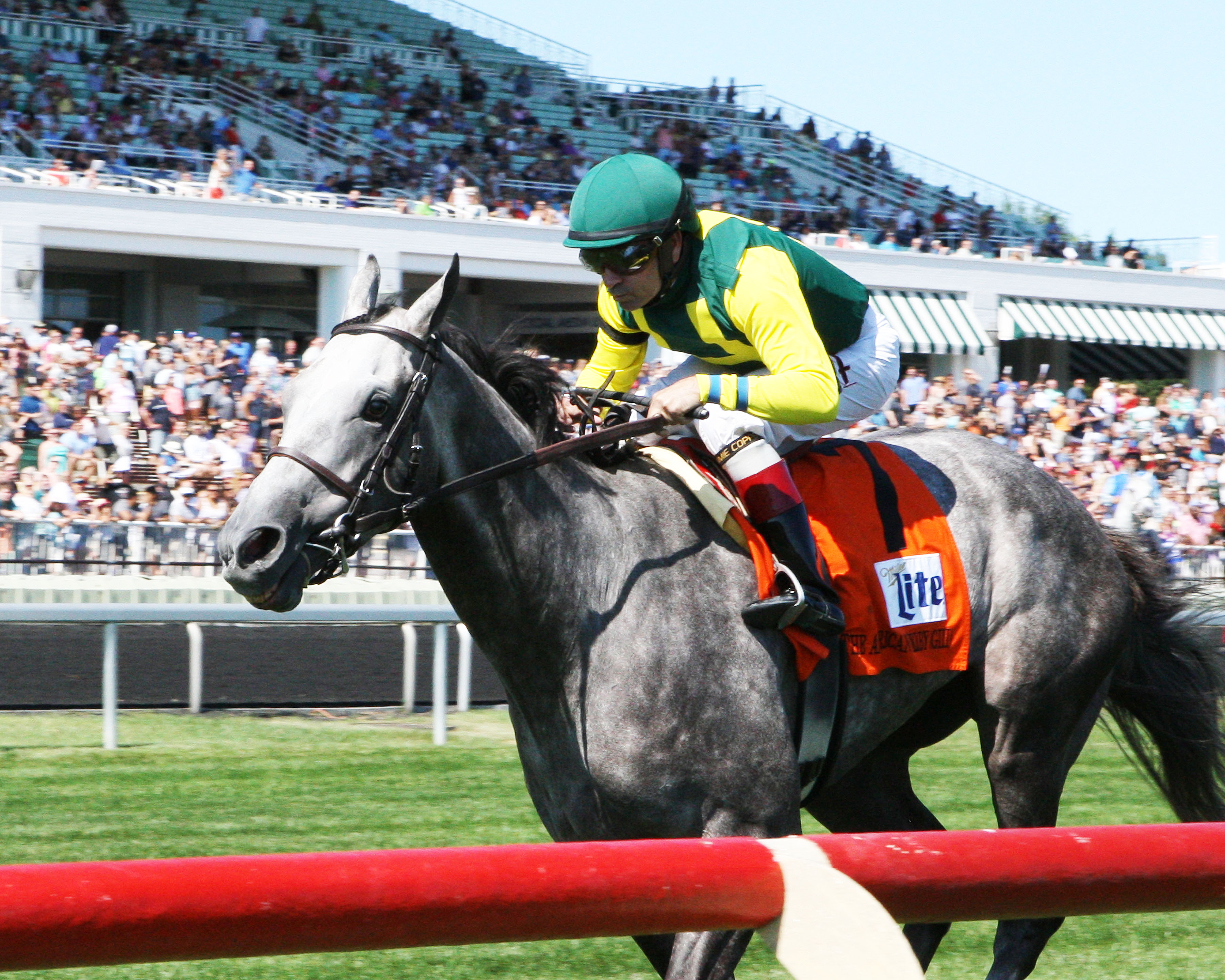 Real Story wins the 2018 American Derby