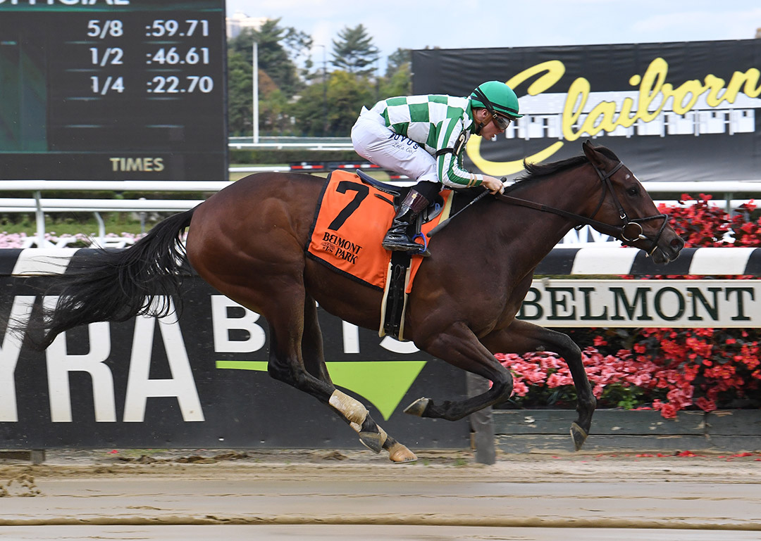 Radio Days wins an Oct. 31 maiden race at Belmont Park