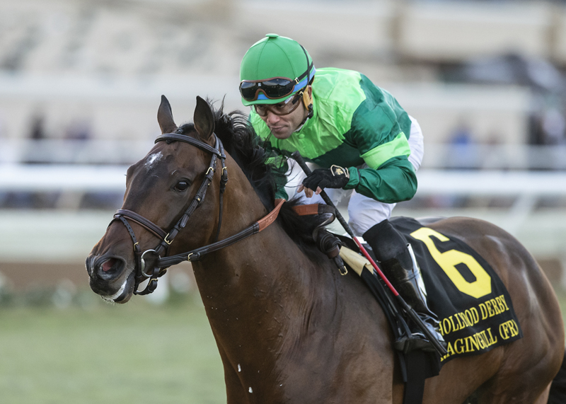 Raging Bull wins the 2018 Hollywood Derby