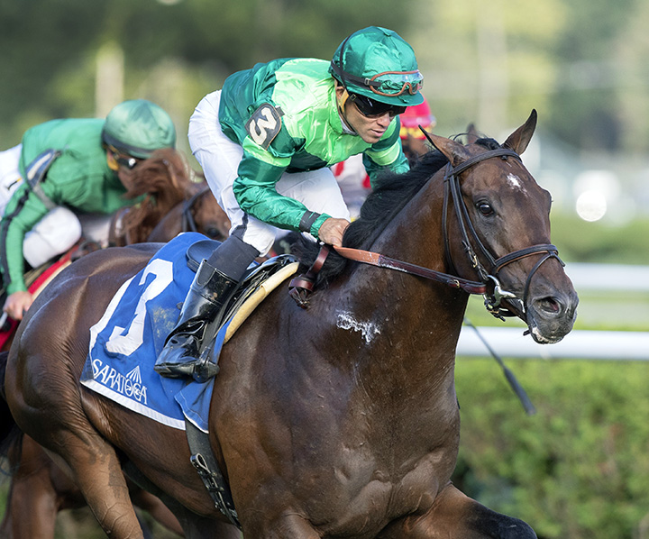 Raging Bull wins the 2018 Sarnac Stakes