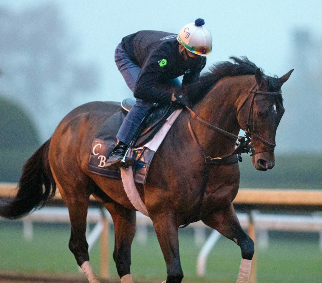 Raging Bull trains at Keeneland in October 2020