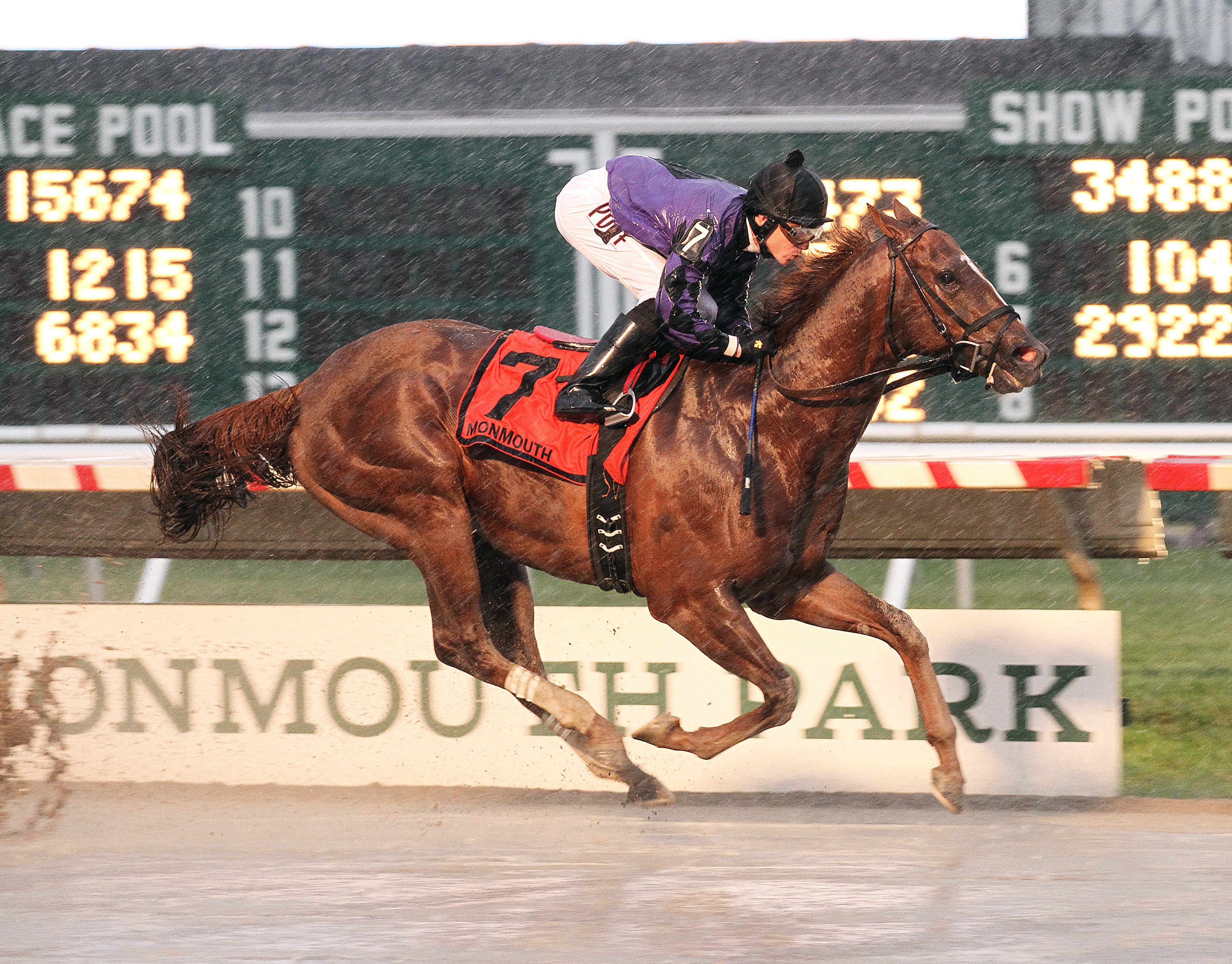 Rainbow Heir wins the 2014 New Jersey Breeders' Handicap