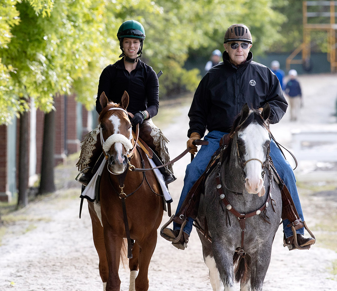 Ram with Trainer D. Wayne Lukas at Pimlico Race Course on May 12