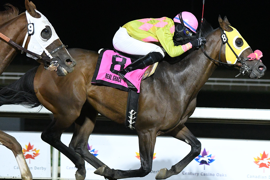 Real Grace wins the 2020 Canadian Derby at Century Mile