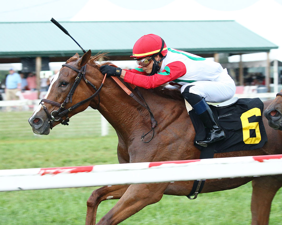 Regal Glory wins the 2020 English Channel Ladies Turf at Kentucky Downs