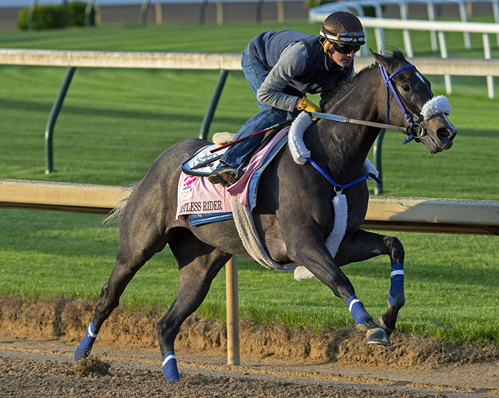 Restless Rider trains at Churchill on April 29