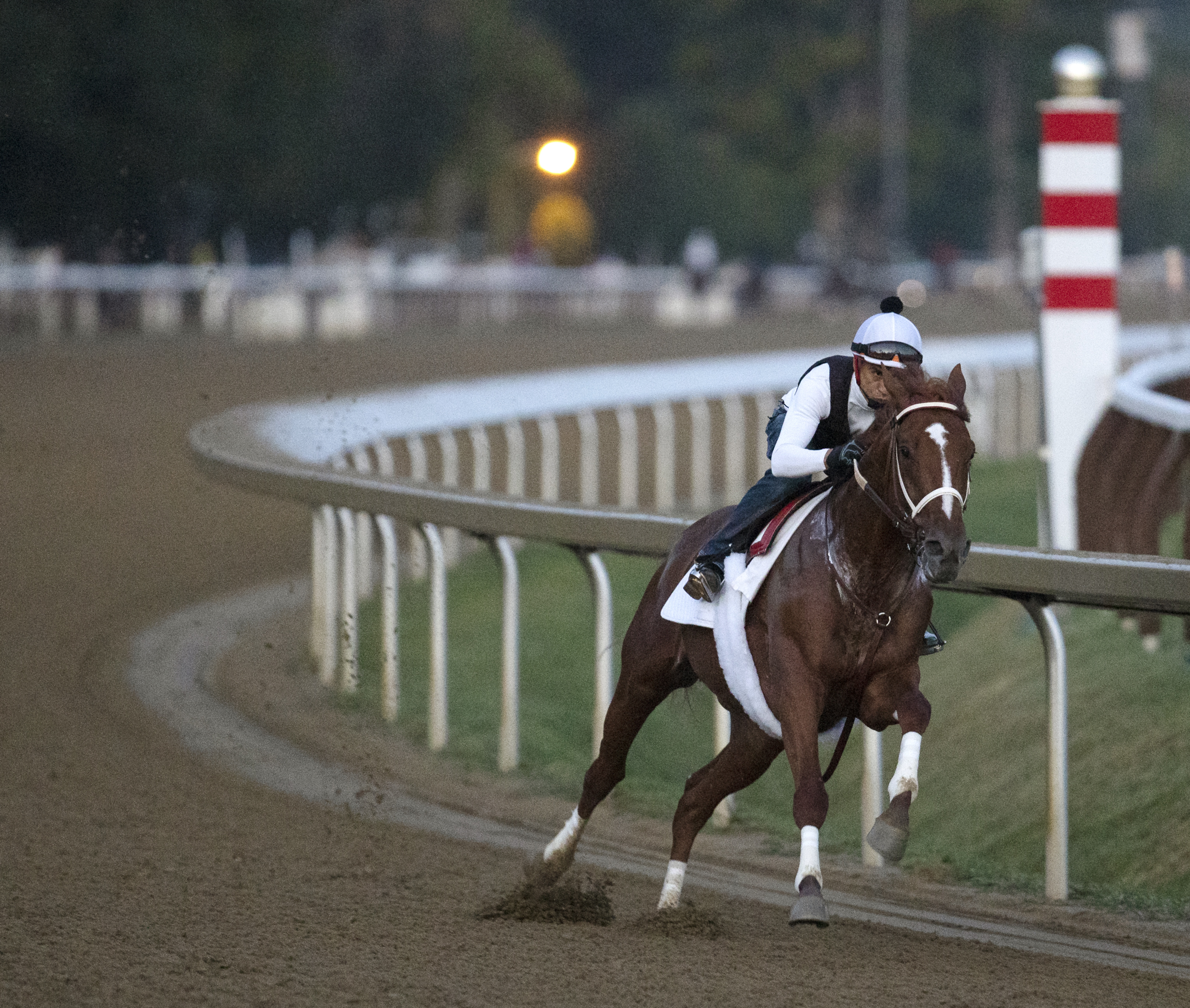 Rich Strike works at Saratoga on Aug 19 2022