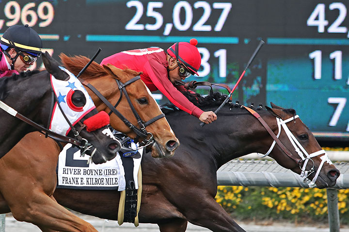 River Boyne wins the 2020 Frank E. Kilroe Mile at Santa Anita Park