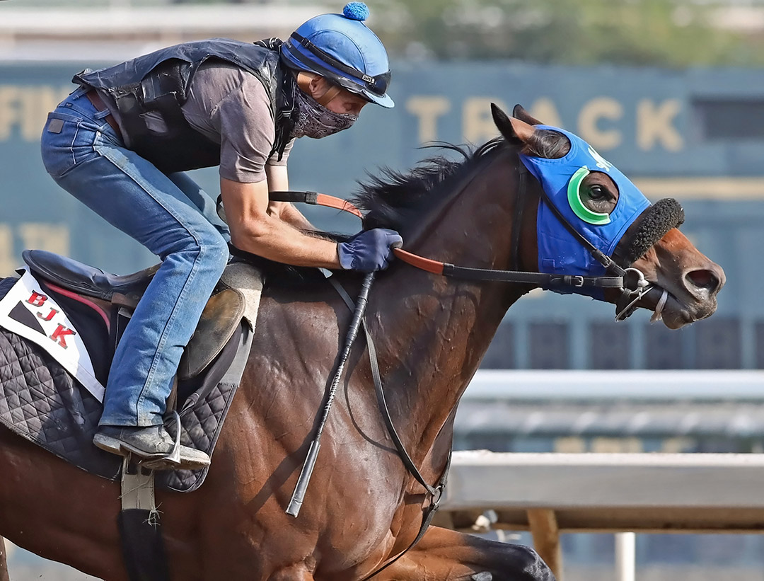 Road Rager trains at Santa Anita Park in September 2020