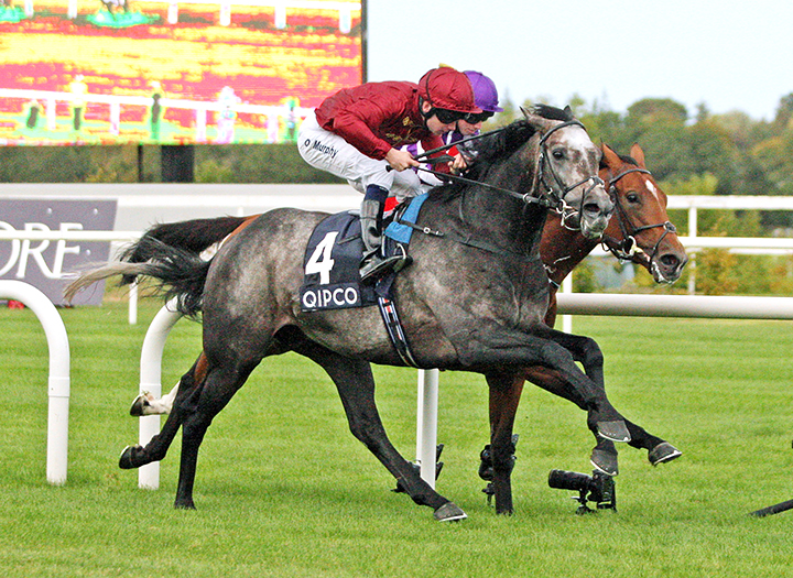 Roaring Lion wins the Irish Champion Stakes