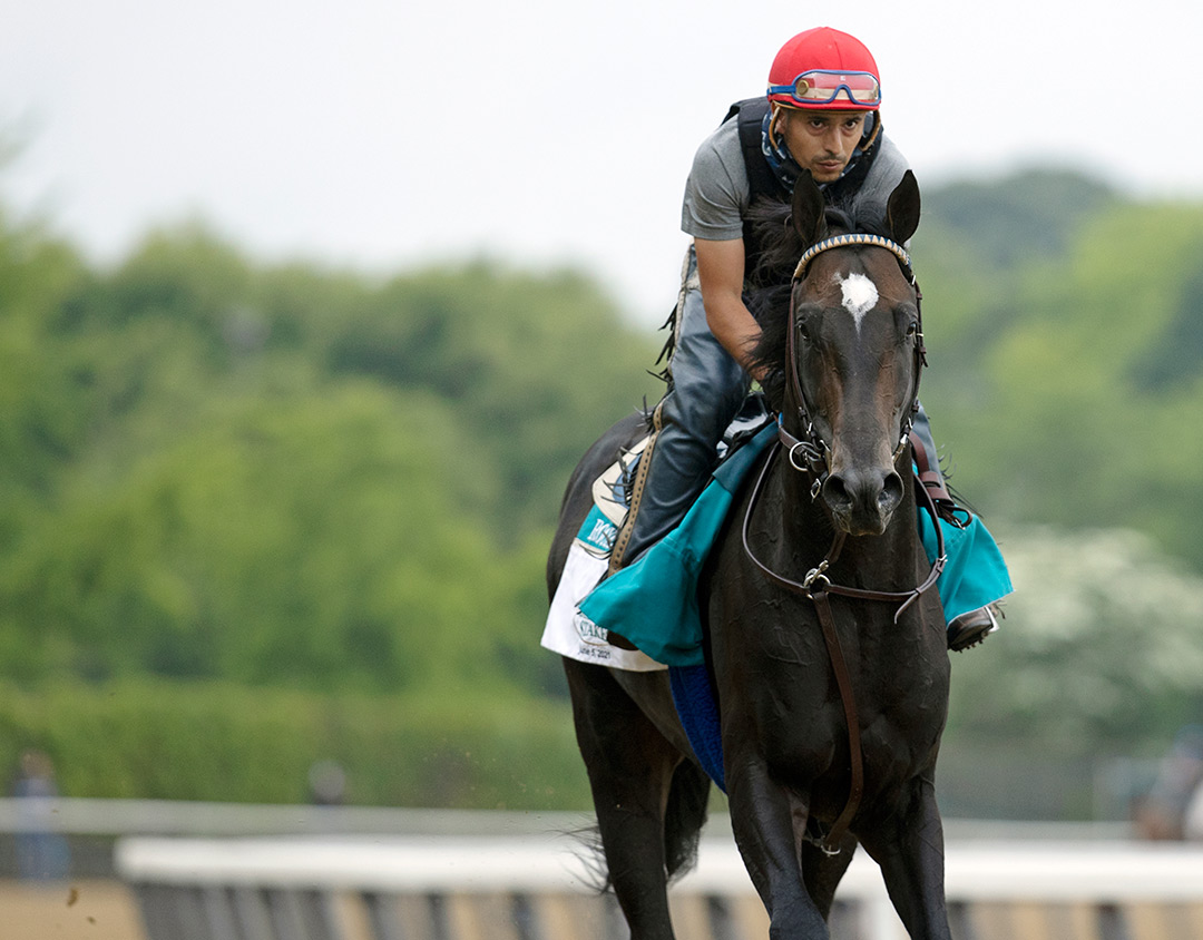Rock Your World trains at Belmont Park on June 3
