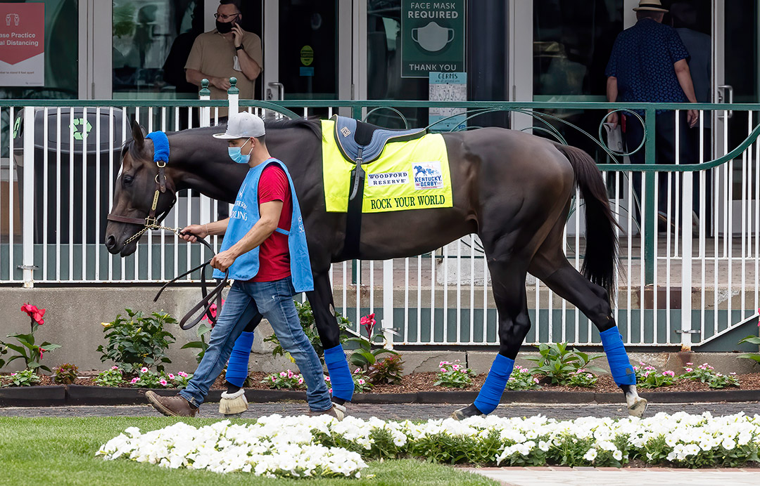 Rock Your World schools in the paddock at Churchill Downs