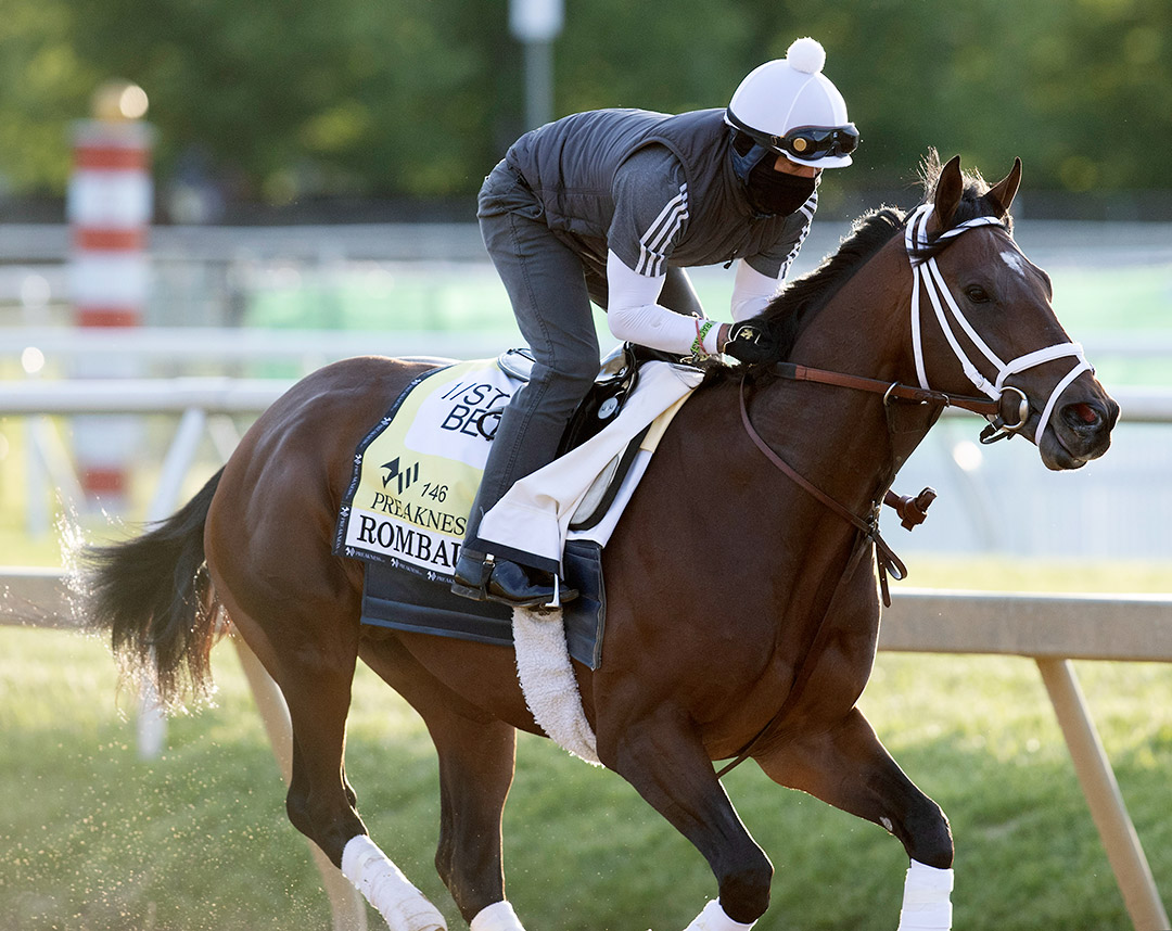 Rombauer trains at Pimlico Race Course on May 12