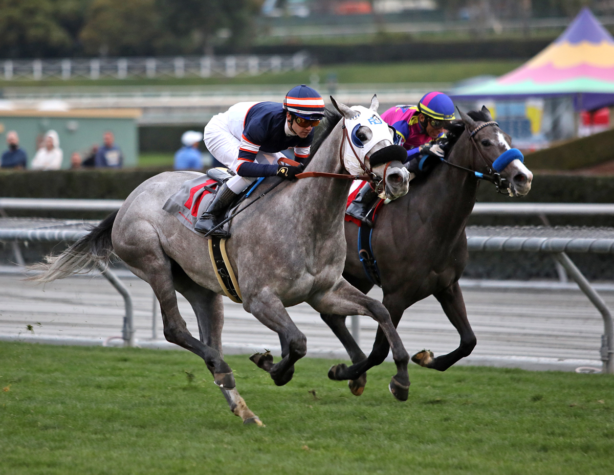 Rose Dawson (11, gray) wins California Cup Oaks 1-15-2022